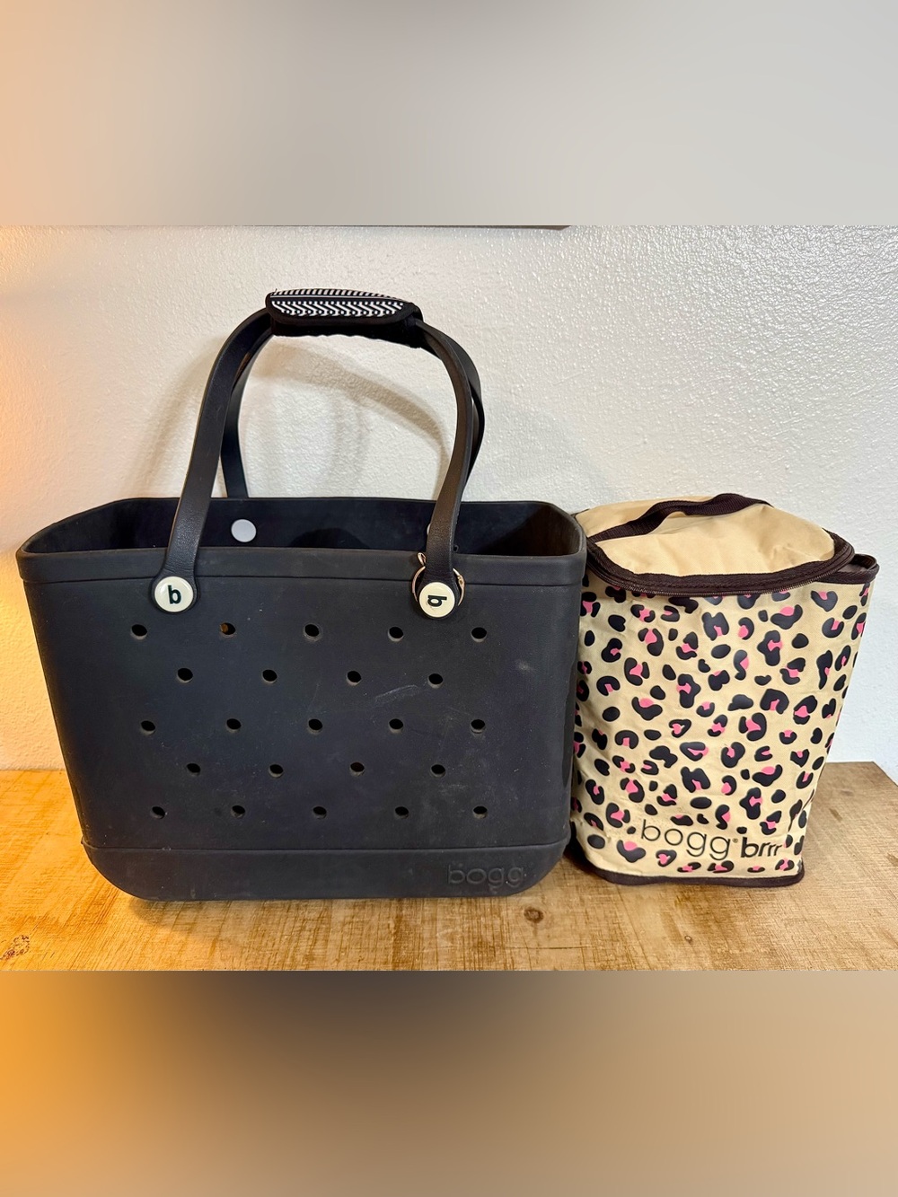 Bogg Bag with Brr Bag (cooler insert) along with Bogg Bag accessories